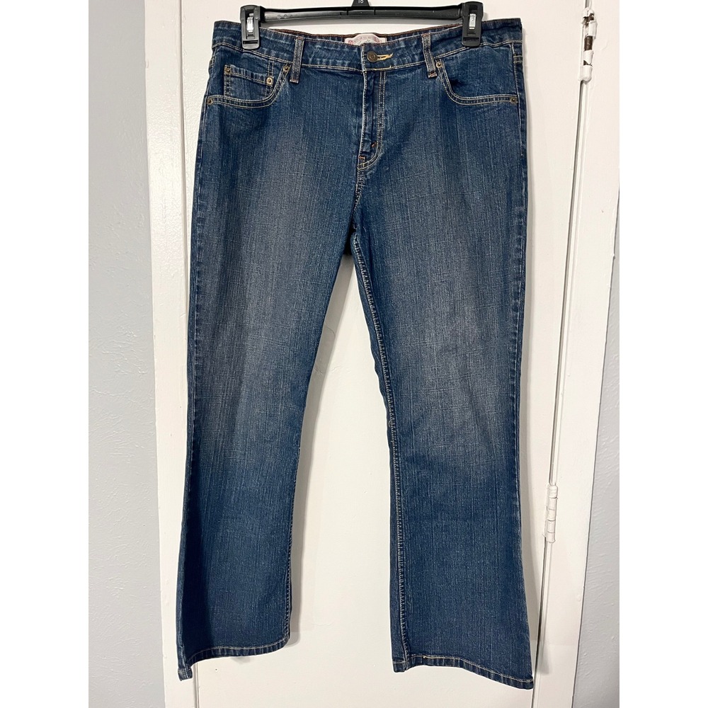 Levi Strauss Signature Womens 14 Short Low Rise Bootcut Stretch‎ Blue Jeans